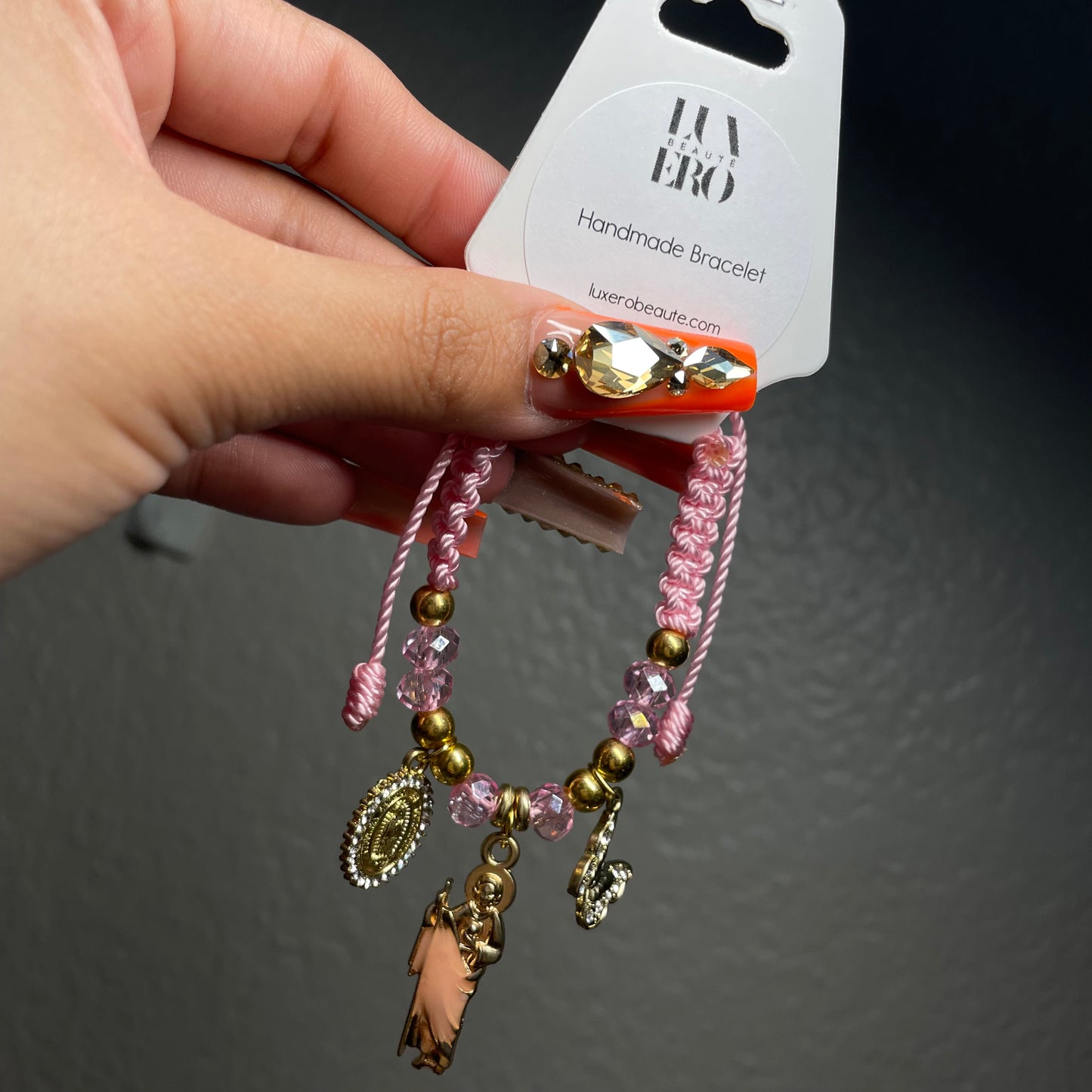 San Judas Baby Pink Bracelet