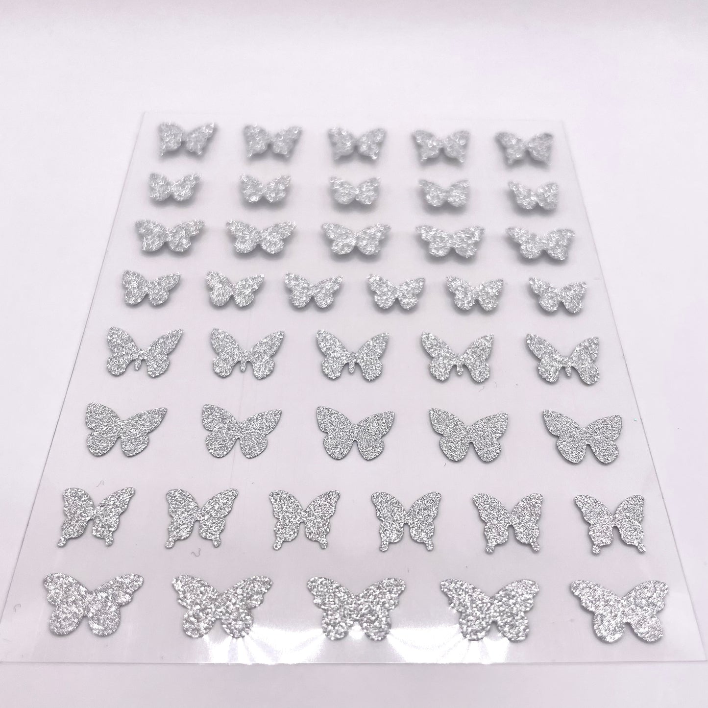 Silver Glitter Butterfly Stickers