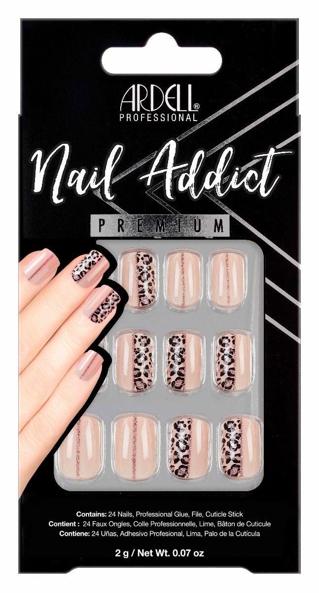 Nail Addict Premium nail set, cheetah accent